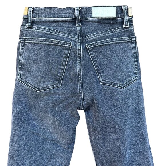 Re/Done Black Distressed Button Fly Crop Cut Off Jeans Size 25 - Picture 8 of 12